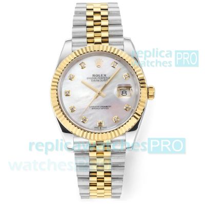 DD Factory Best replica Swiss 3235 Rolex Datejust II two-tone watch with MOP face and diamonds 